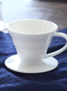 咖啡过滤杯耐热骨瓷V60滴滤式V型02漏斗便携手冲咖啡壶纯色滤杯