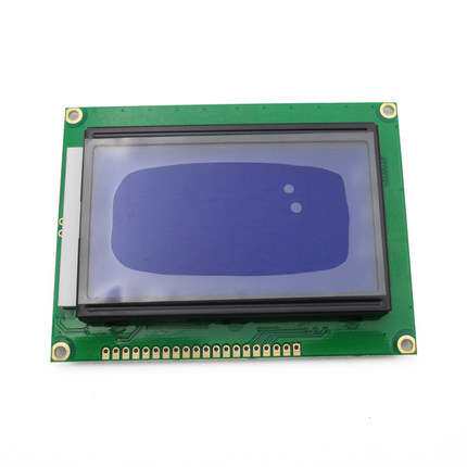蓝屏 LCD12864 液晶显示屏 带中文字库 带背光 5V-S 串口并口通用
