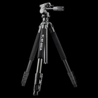 伟峰WF-6663A三脚架望远镜单反相机摄影支架摄像铝合金含云台背包