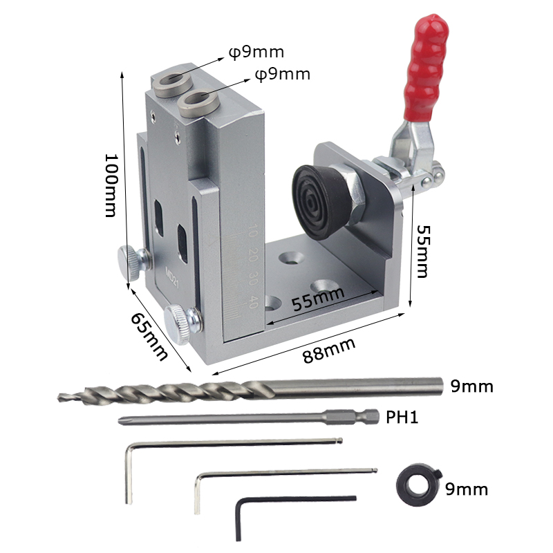 9mm斜孔打孔器堵头螺丝开孔定位器木工打斜眼木板连接工具
