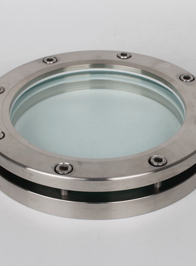 304不锈钢对夹法兰视镜盲板316l卫生级平焊圆法兰玻璃观察视窗