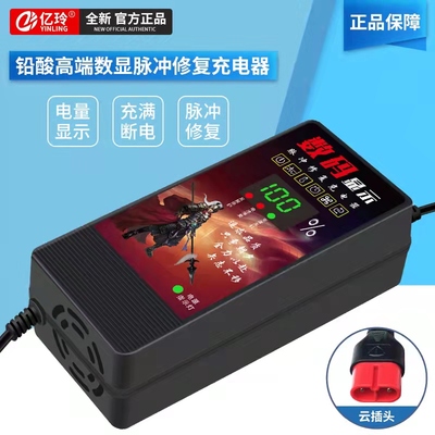 台铃电动车充电器60V20A电瓶48V12AH电车72V三轮车数显原装云插头