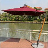 豪华木纹大铝合金吊伞户外庭院别墅咖啡厅沙滩公园休闲方圆罗马伞