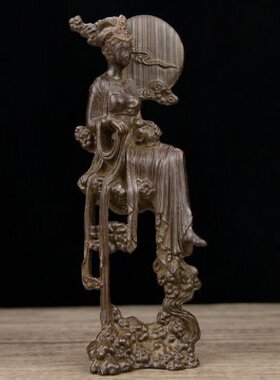 仿古镀紫铜仙境嫦娥摆件尺寸长5.7宽5.7高17.8厘米重约0.83KG