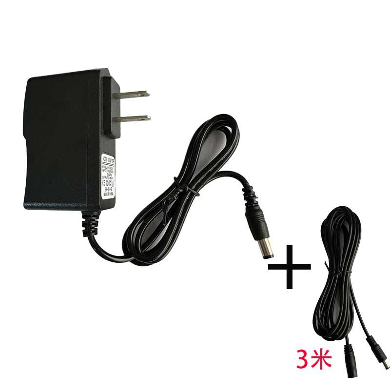 摇表器插头DC5.5 2.1 5V 3v1a通用电源线3米延长火牛充电适配认证