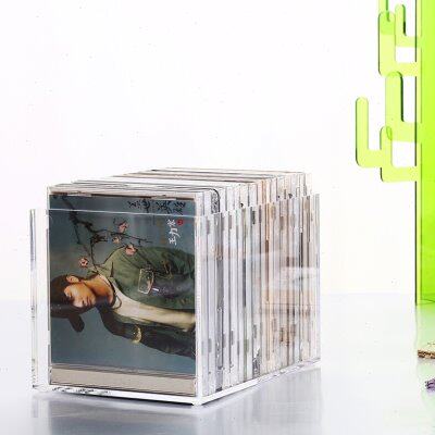 亚克力收纳透明极简CD盒无盖桌面碟片收纳盒多宝格盒子光盘盒定制
