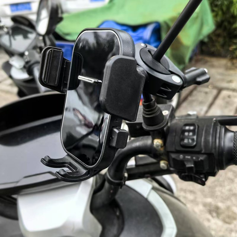电动车手机支架免拆后视镜款折叠屏大摄像头可拍摄防震导航手机夹