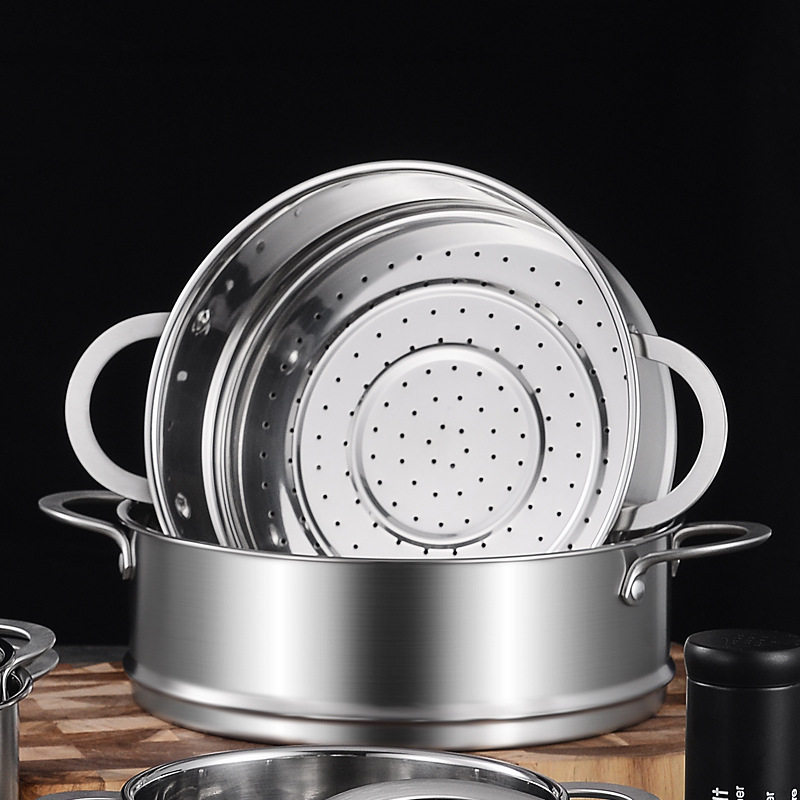 304不锈钢蒸格带把手汤锅奶锅辅食锅配套蒸屉蒸笼电煮锅通用蒸格