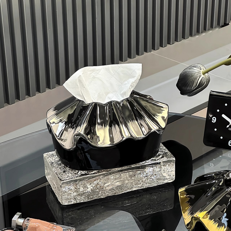 轻奢风花边包包抽纸盒高档客厅餐