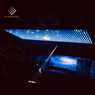 七彩升降球LED悬浮矩阵发光球舞美设计科技展厅特效升降设备