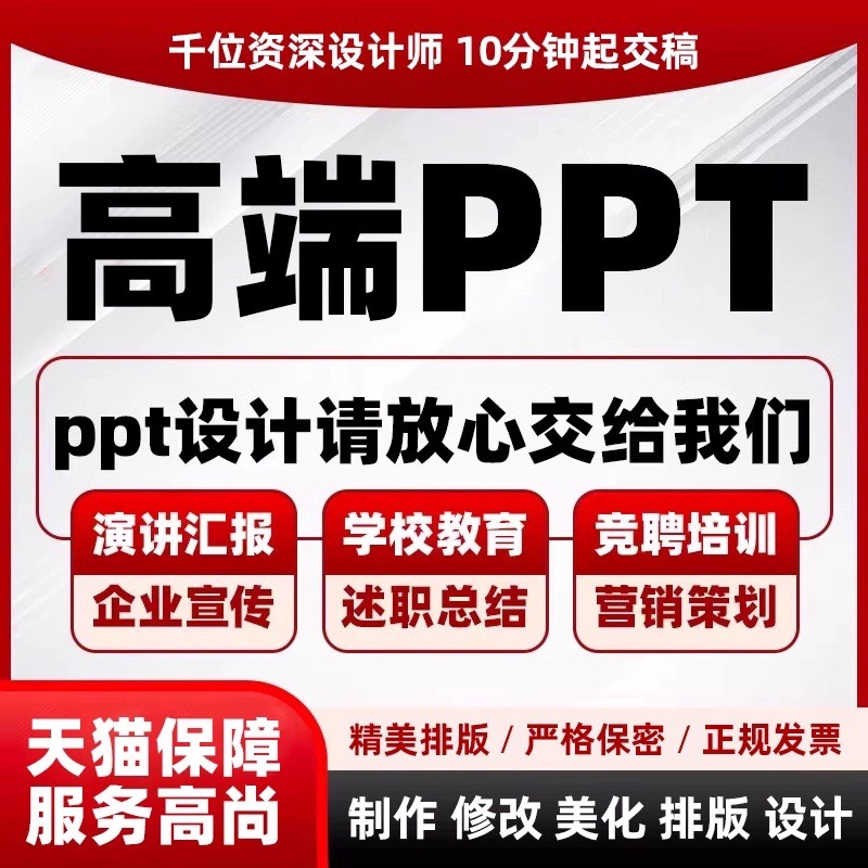 ppt制作代做设计美化修改定制工作汇报企业宣传演讲课件年终总结