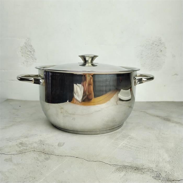 捡漏  304不锈钢汤锅家用煲汤z煮饭锅加厚复底蒸锅加深炖煮锅24cm