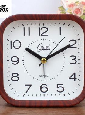 康巴丝静音闹钟床头简约小台钟老人学生用大体字座钟卧室用小钟表