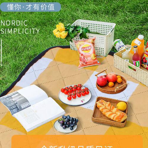 格子花纹超声波野餐垫加厚防水户外防潮垫沙滩垫野餐布野营草地垫