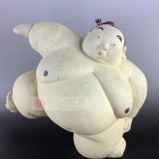 陶瓷工艺品石湾公仔家居装饰品礼品餐厅招财摆件大号五小福相扑