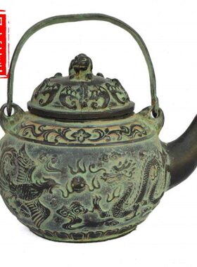 特色工艺装饰礼品办公家居用品精致纯铜水壶摆件仿古件大号茶壶
