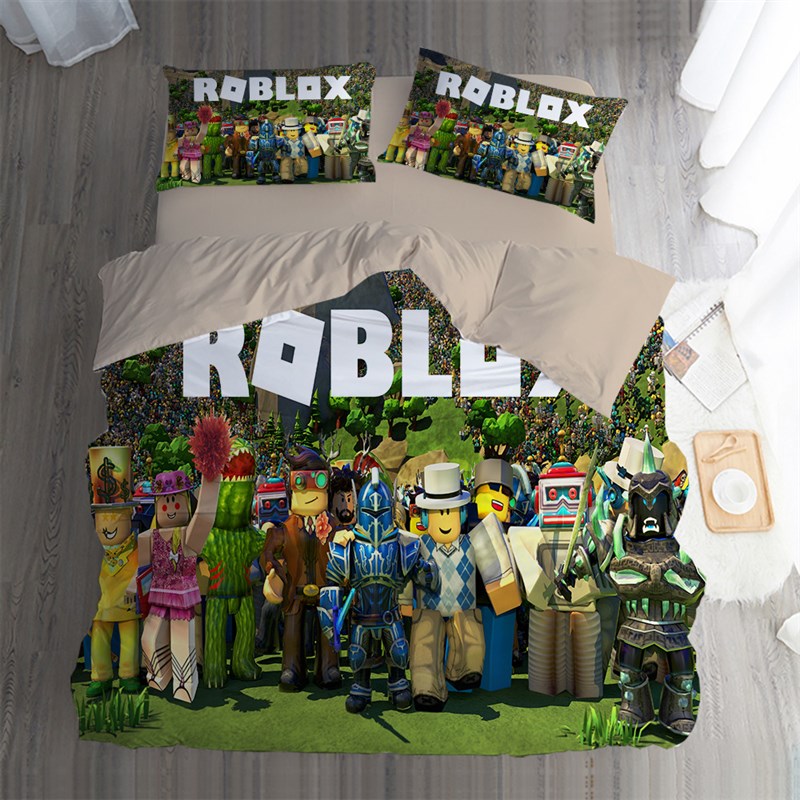 罗布乐思Roblox四件套游戏床单被套H男孩床上用品床笠单人床三件