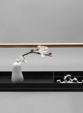 新中式创意客厅餐桌卧室托盘摆件酒店样板房间软装配饰装饰品摆设