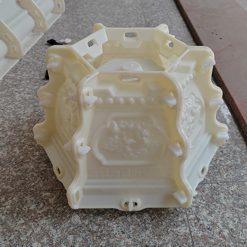 底部灌浆六角水泥花盆模具塑料制品自制园林绿化花盒模Z型建筑模