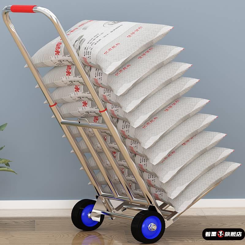 小拉拉车c不锈钢买菜车手拉车折叠便携行李拖车购物车小推车拉货