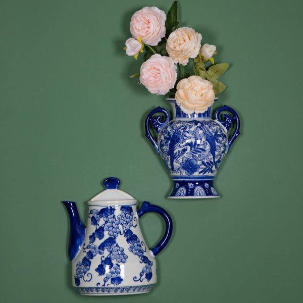 创意禅意现中式陶瓷装饰花家居饰品过道玄关壁饰壁挂花盆,家居饰品,花瓶,淘宝优惠券,粉丝福利购,淘宝优惠卷