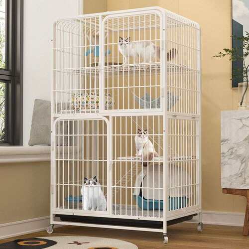 猫笼家用室内猫别墅超大空间带厕所一体式宠物二层猫舍猫屋猫笼子