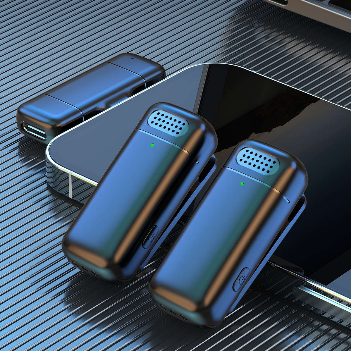 K6新款一拖二无线领夹麦克风带数显充电仓拍摄小话筒降噪收音麦