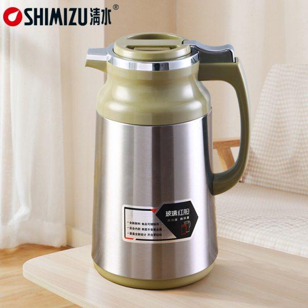 SHIMIZU/清水保温水壶家用暖壶玻璃内胆小热水壶便携红胆热水瓶