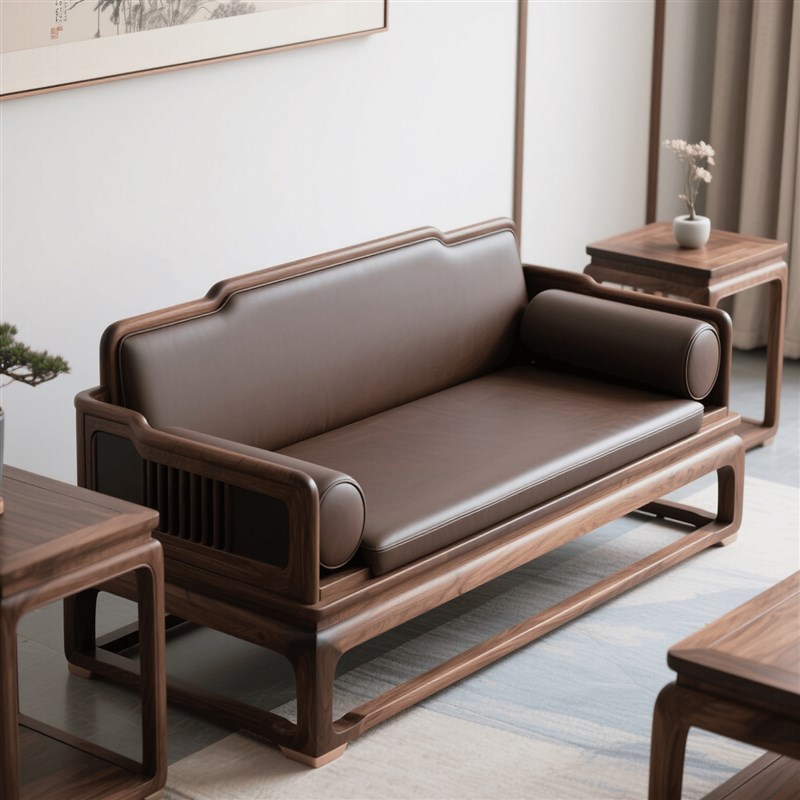 罗汉床宋代风格北美黑胡桃木实木小罗汉床2025Q新款家用客厅罗汉