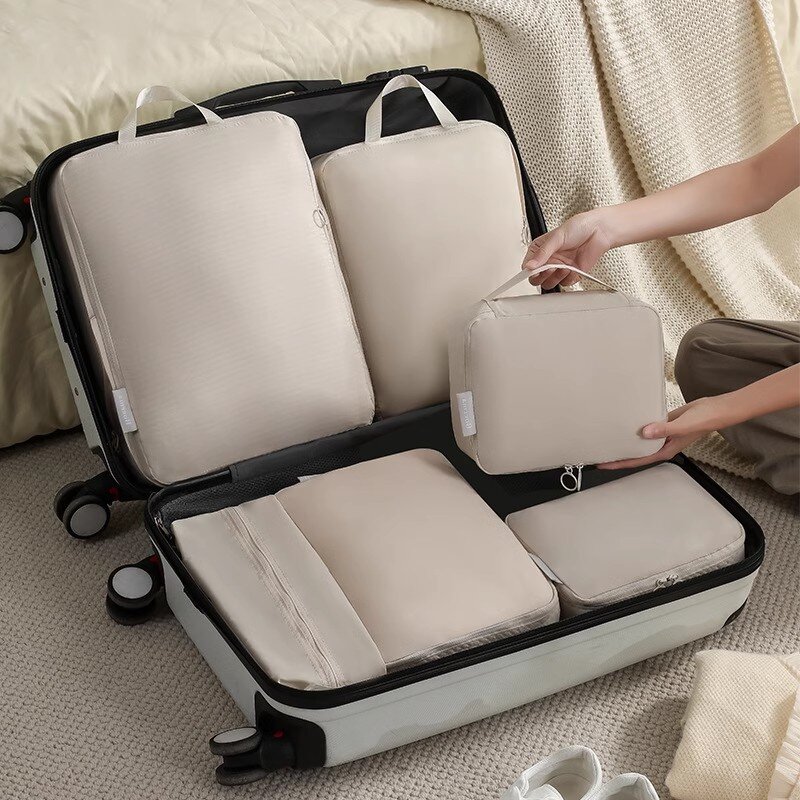 旅行收纳袋压缩衣物n行李箱收纳包出游记忆布六件套整理包整理袋