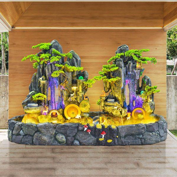 大型假山流水喷泉户外花园庭院造景装饰阳台露台鱼池落地山水摆件,家居饰品,户外/庭院摆件,淘宝优惠券,粉丝福利购,淘宝优惠卷