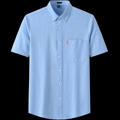 夏季男士短袖衬衫100%全棉牛津纺薄款休闲衬衣新款半袖上衣服潮牌