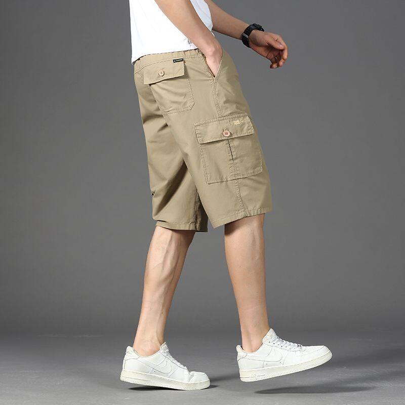 短裤男夏天休闲中裤男士大裤衩七分裤沙滩裤宽松7分工装裤潮帅气