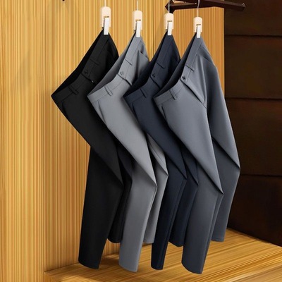 2026春秋厚款西裤男正装男士商务长裤免烫抗皱直筒修身四季西装裤