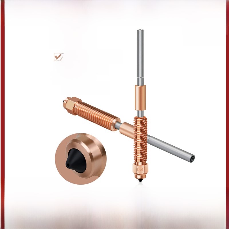 3D打印机K1C一体化铬锆铜硬化钢喷嘴喉管 适用EndeLr3v3/K1Max/K1