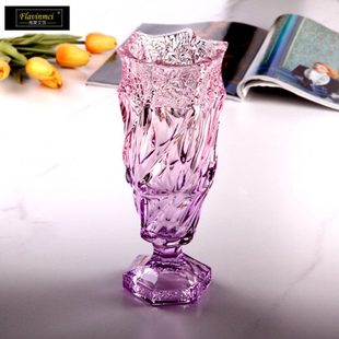 新款北欧风玻璃花瓶创意彩色花瓶插花摆件家用客厅桌面水培花器