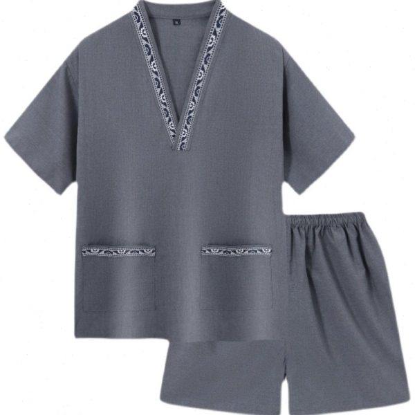 新款纯色贡麻汗蒸服女情侣大码男桑拿服足疗洗浴按摩浴衣家居睡衣,居家布艺,汗蒸服,淘宝优惠券,粉丝福利购,淘宝优惠卷