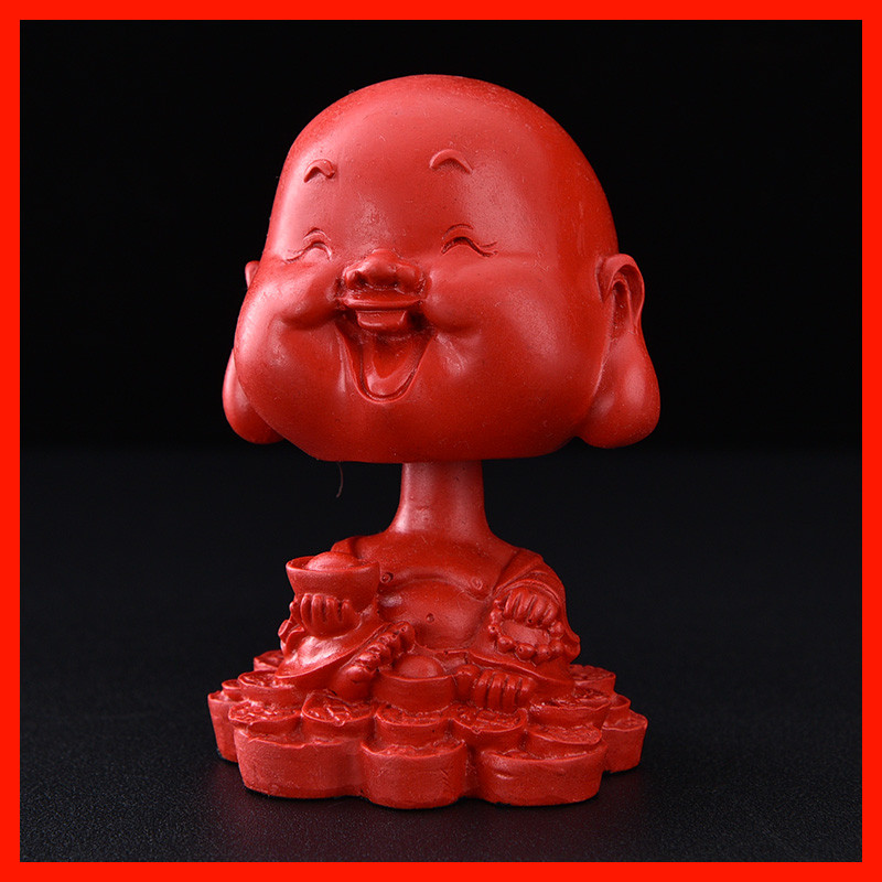 扬州的漆器厂剔红雕漆工艺汽车摇头摆件车载用品饰品Z创意小和尚