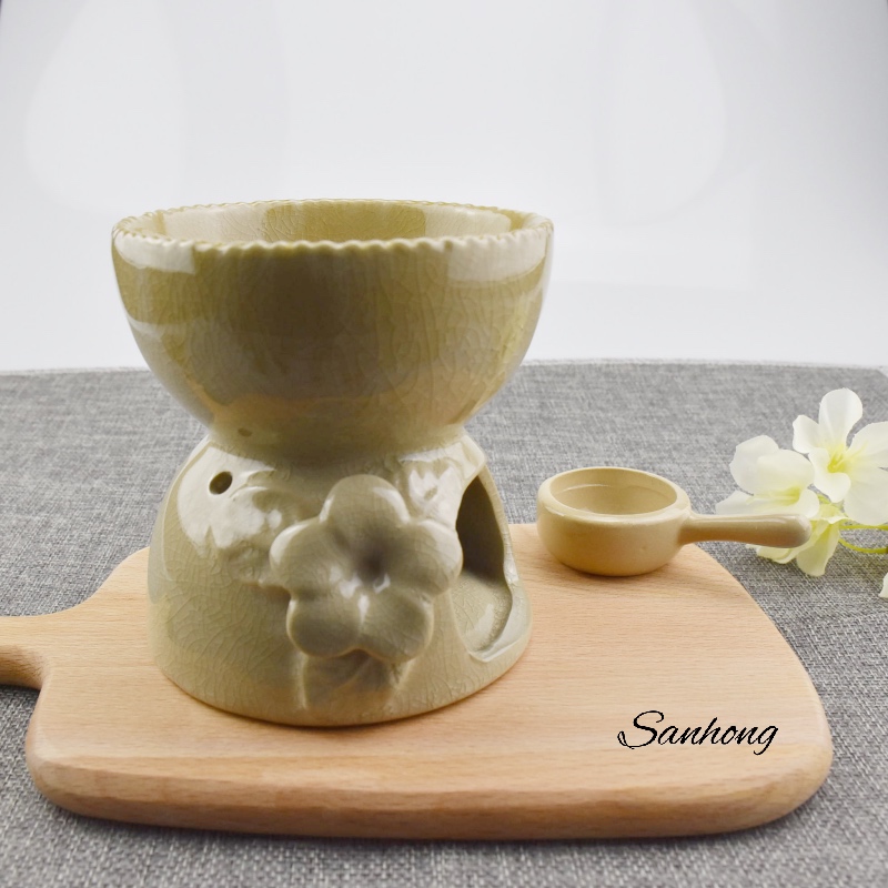 超大容量米色冰裂纹鸡蛋花香薰炉香薰灯泰式美容精油spaY 满30优