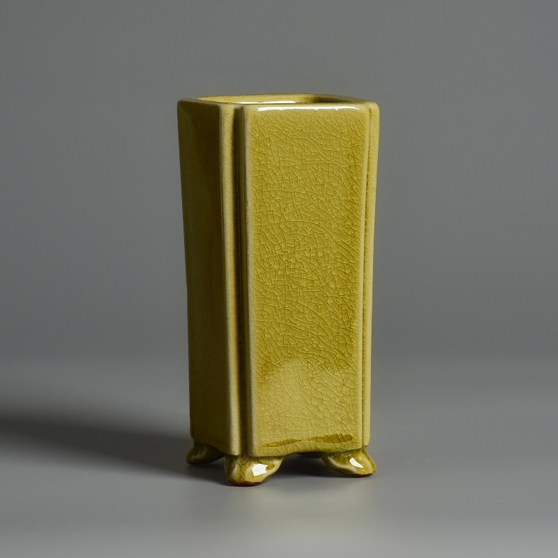 复古中式四方高款兰花花盆陶瓷飘枝E绿植盆桌面造景盆景盆创意室