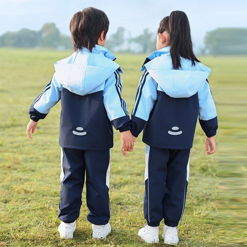 幼儿园园服儿童h秋冬冲锋衣一年级班服套装学院风小学生校服三件