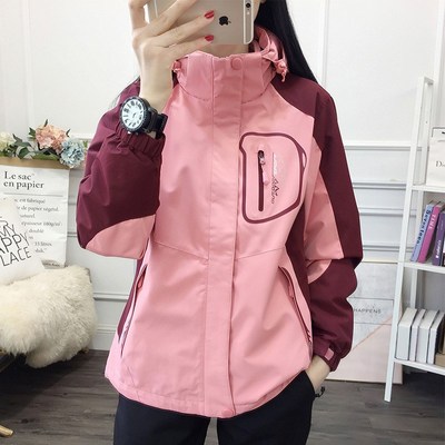 冲锋衣女2024新款春秋冬三合一可拆卸G户外可印LOGO防风衣外套男