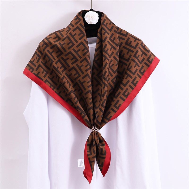 外贸新款丝巾女90*90cm大方A巾斜纹绸缎印花丝巾快手一件代发纱巾