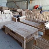 北榆木大奔吉象沙发茶几组合白茬罗汉牡丹中式 仿古全实木白胚白坯