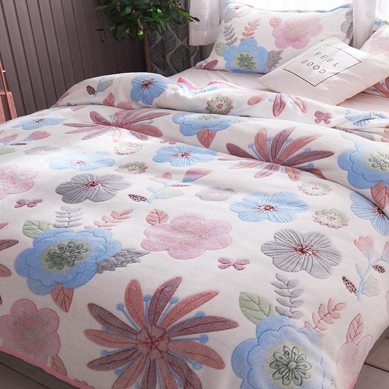 法兰绒毛毯办公室午睡学生盖毯冬季加厚保暖珊瑚绒铺床单毛巾被子