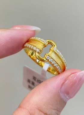 珠宝d 中古拉丝元宝O字扣戒指S925银时尚百搭高级感指环直播