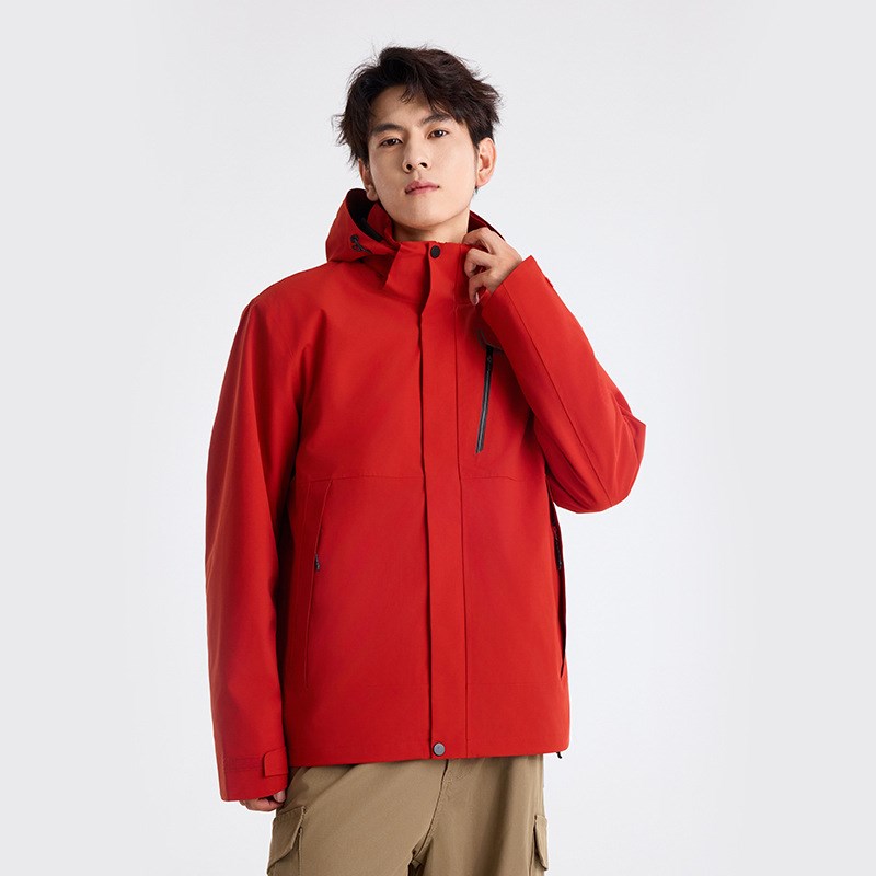 24秋冬a新国标压胶冲锋衣情侣连帽加厚两件套防水防风纯色上衣外