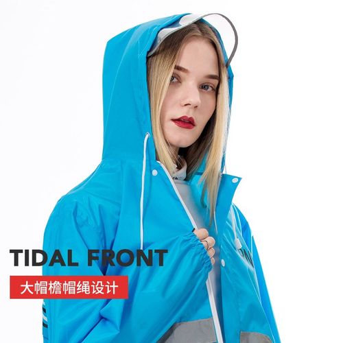 雨衣连体时尚长款骑行电s动车雨披男女户外徒步背包雨衣聚酯纤维