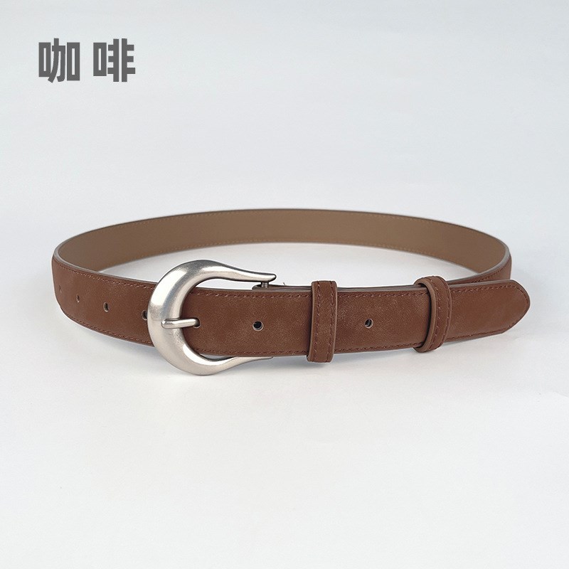 复古磨砂a牛皮女款真皮腰带百搭简约休闲裤牛仔裤高级感女商务皮