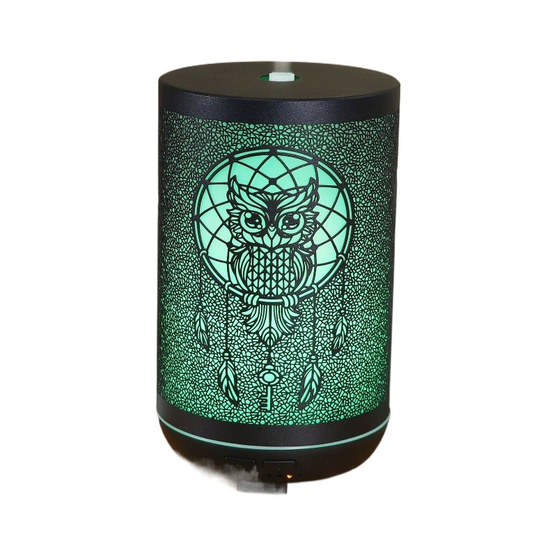 猫头鹰 超声波铁艺香薰o机300ml香薰机 五金迷你加湿器 精油雾化